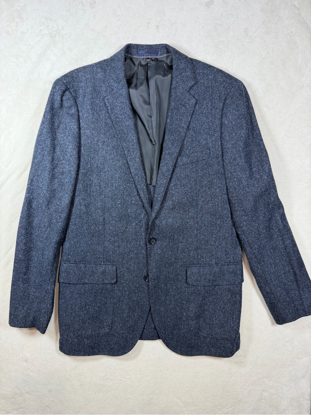 J. Crew 40R Ludlow Herringbone MOON British Cloth Navy Two-Button Sport Coat